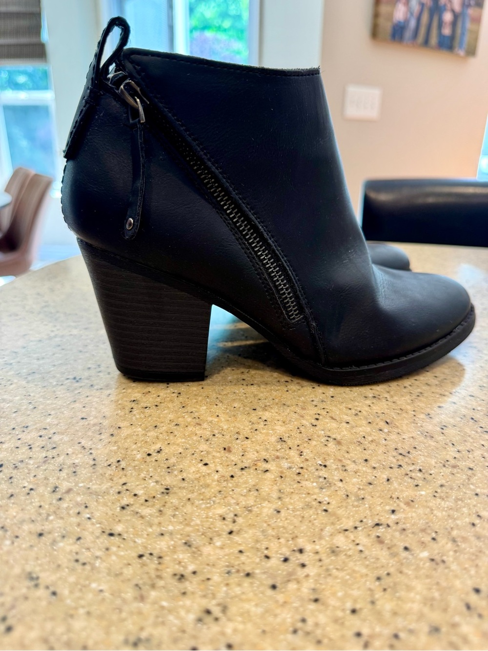 Mossimo Supply Co. Black Leather Ankle Bootie with dual Side Zip